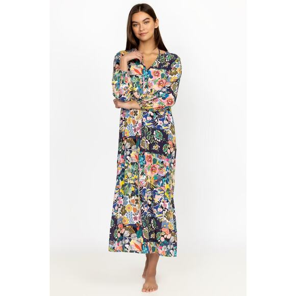 Johnny Was Layla Puff Sleeve Maxi Cover Up Dress Multi - Picture 3 of 10